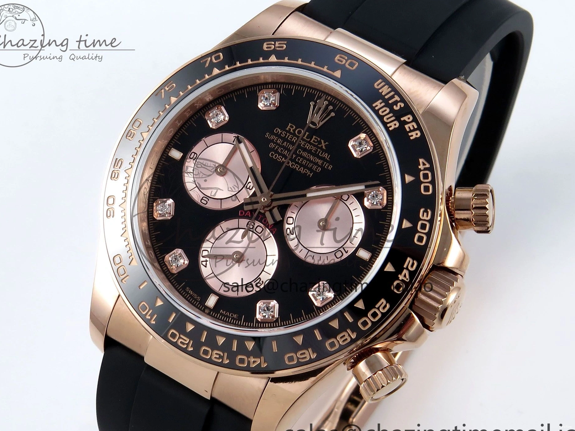 MiroTime 0516 Daytona 126515 QF 1:1 Best Edition Black RG Diamonds Dial on Oysterflex Strap SH4131 V Sophisticated 701